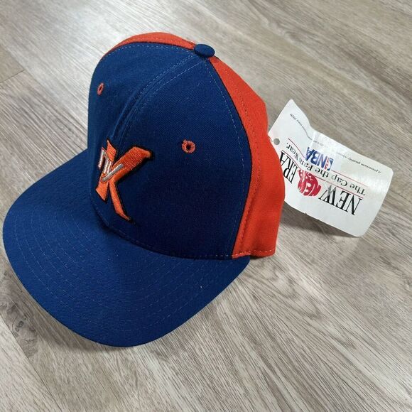 Vintage New Era New York Knicks‎ Hat Snapback NEW NBA Blue Orange Wool Cap - Picture 8 of 9